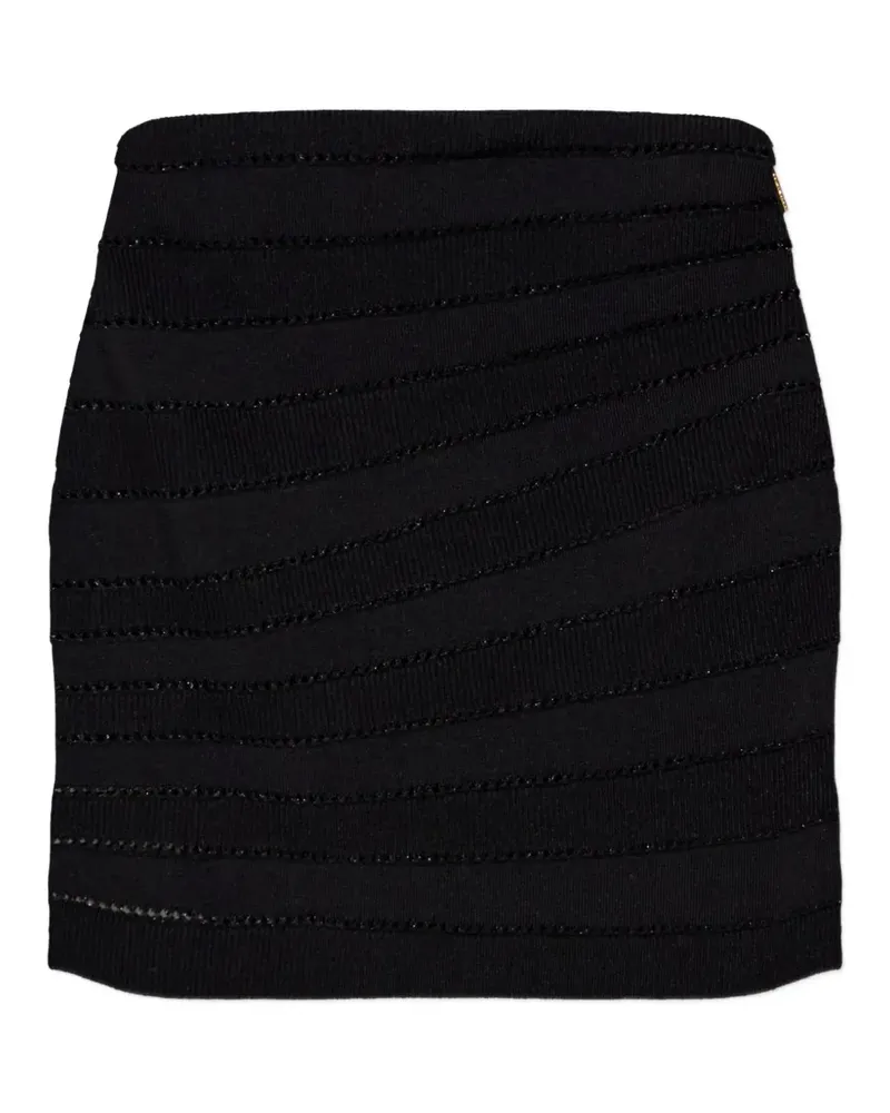 Balmain pointelle-knit ribbed mini skirt - Schwarz Schwarz