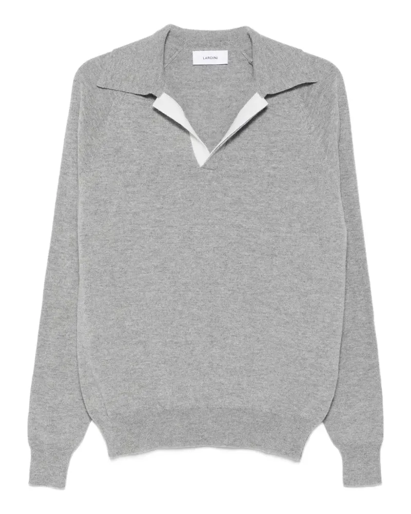 LARDINI Langärmeliger Pullover mit Kontrastdetails - Grau Grau