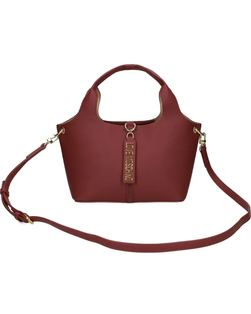 Moschino Shopper mit Logo-Schild - Rot Rot