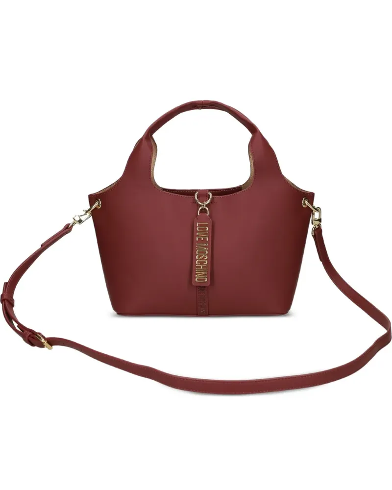 Moschino Shopper mit Logo-Schild - Rot Rot
