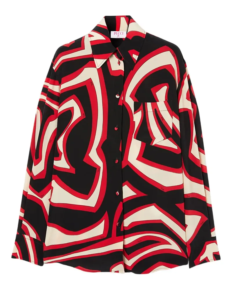 Emilio Pucci Seidenhemd mit Labirinto-Print - Schwarz Schwarz