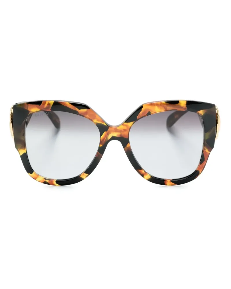 Gucci Oversized-Sonnenbrille in Schildpattoptik - Braun Braun