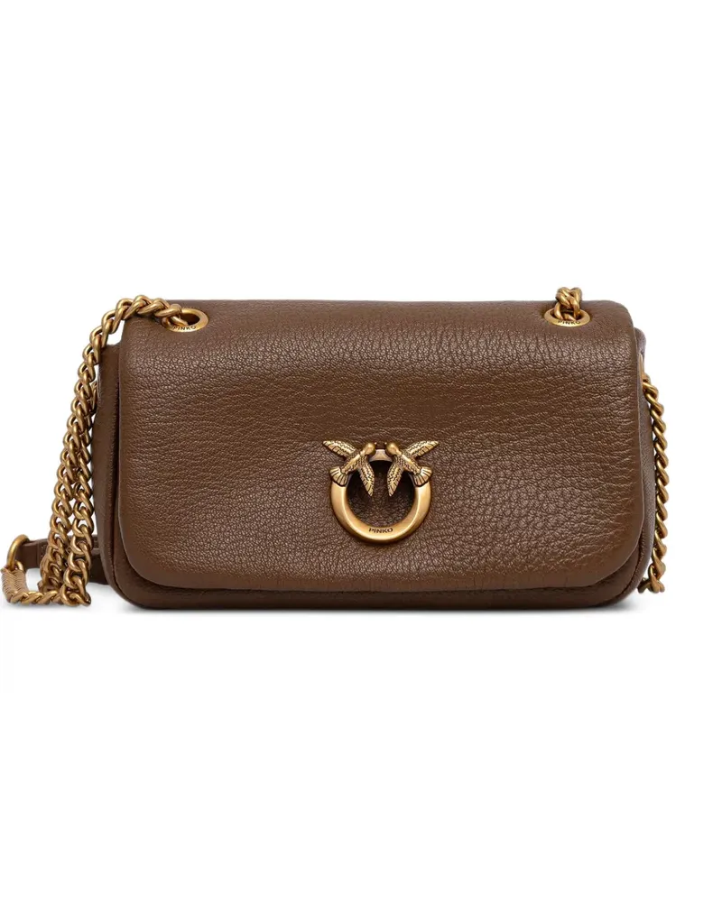 Pinko Schultertasche mit Logo-Schild - Braun Braun