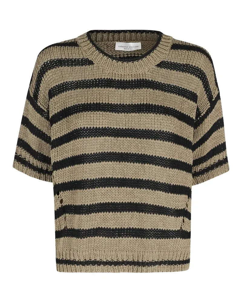 Roberto Collina striped open-knit sweater - Grün Grün