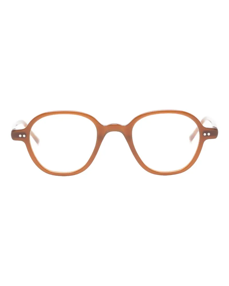 Lesca Brille mit rundem Gestell - Braun Braun