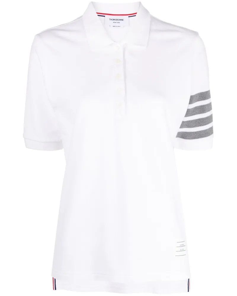 Thom Browne Poloshirt mit Streifen - Weiß Weiß