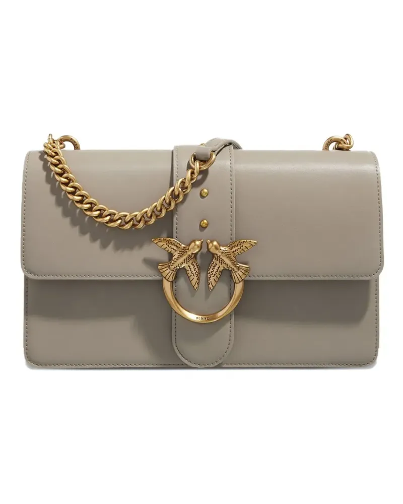 Pinko Love Birds Schultertasche mit Kettenriemen - Nude Nude