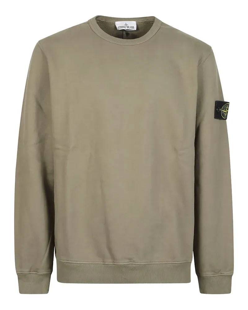 Stone Island 6100049 Sweatshirt aus gebürstetem Bio-Baumwollfleece - Grün Grün