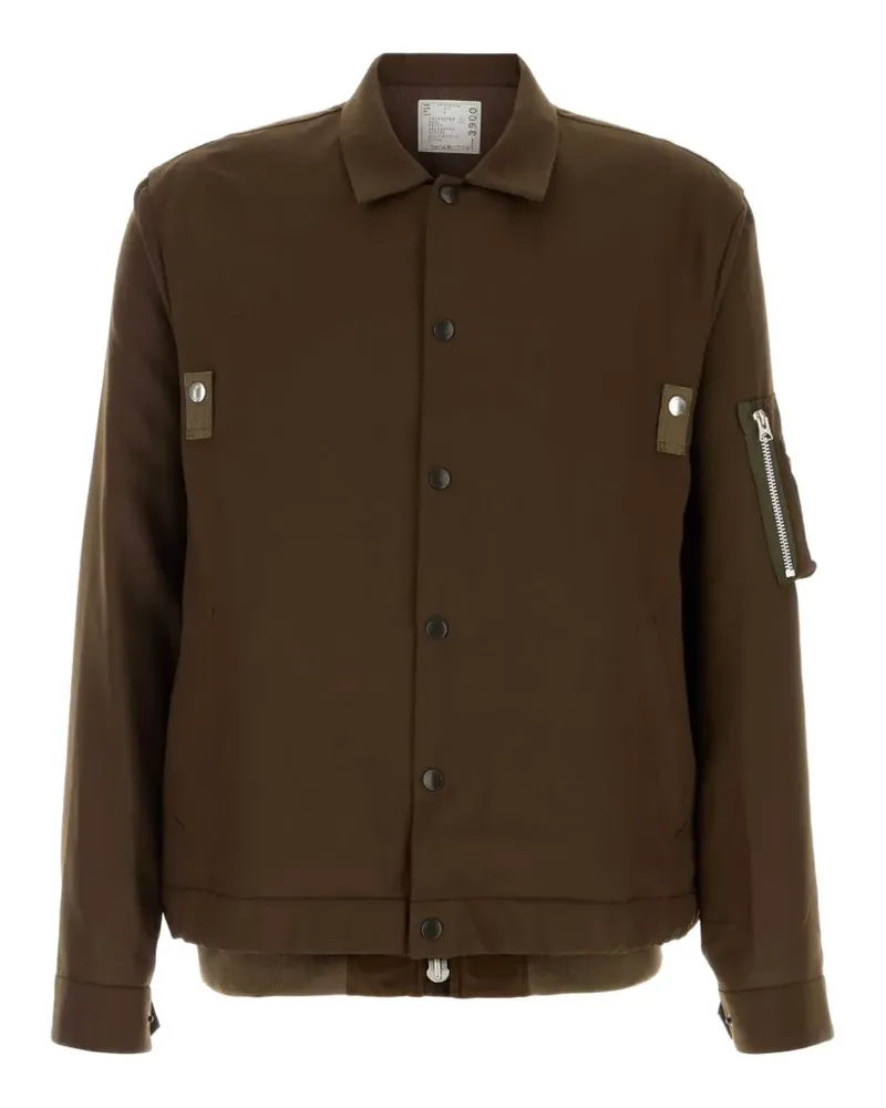 Sacai twill shirt jacket - Braun Braun