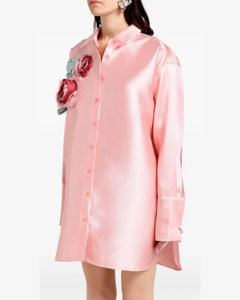 Marques ' Almeida Hemd mit Blumenapplikation - Rosa Rosa