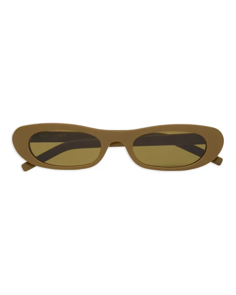 Saint Laurent Sonnenbrille mit ovalem Gestell - Braun Braun