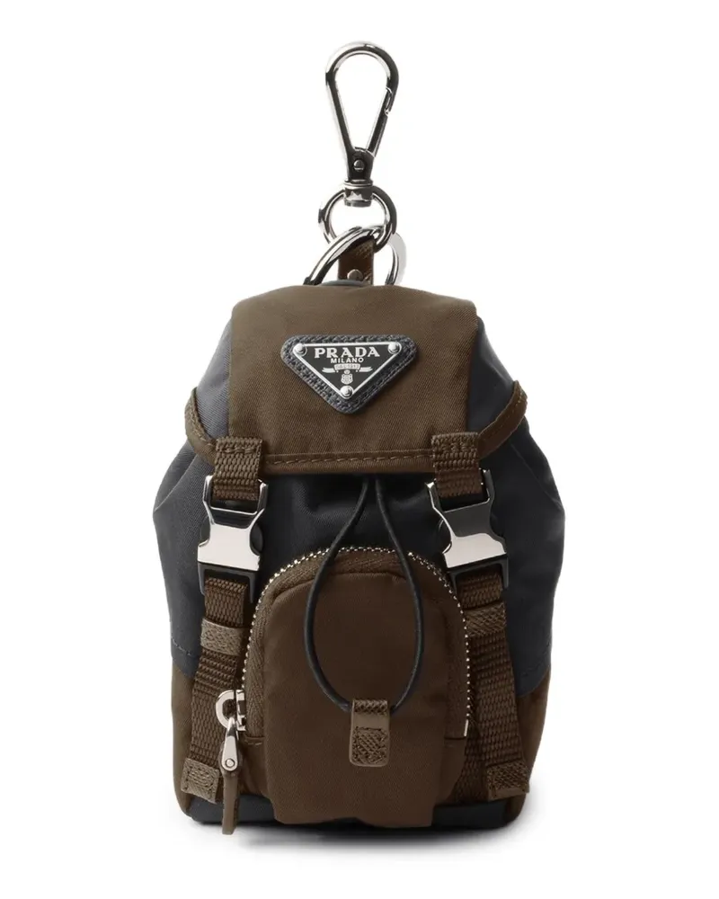Prada mini Icon Re-Nylon keyring charm - Braun Braun