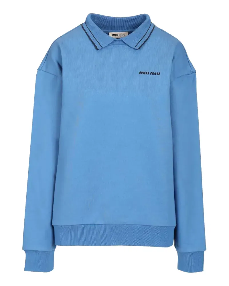 Miu Miu cotton fleece sweatshirt - Blau Blau