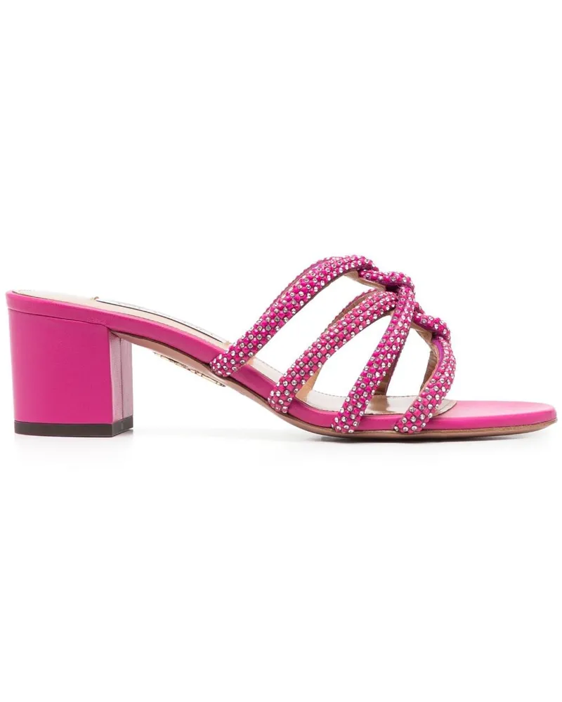 Aquazzura Mules mit Kristallen - Rosa Rosa