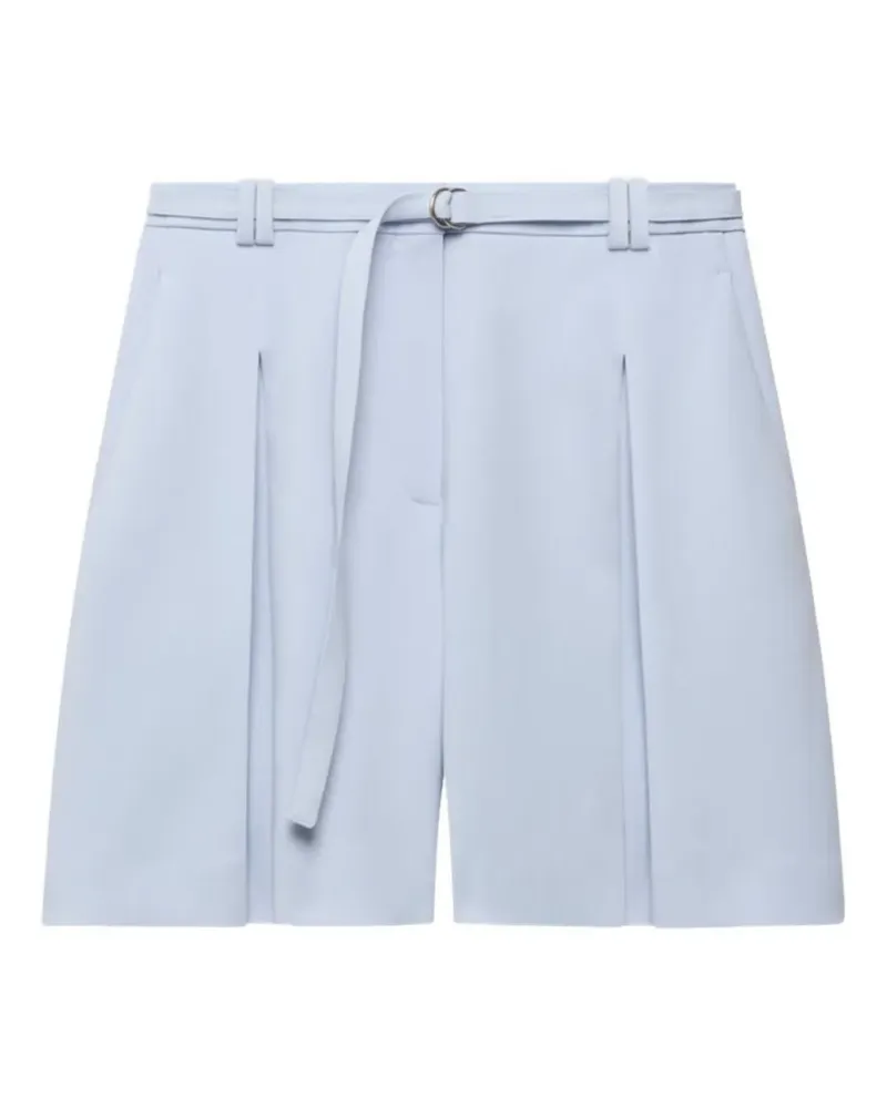 Another Tomorrow pleated belted shorts - Blau Blau