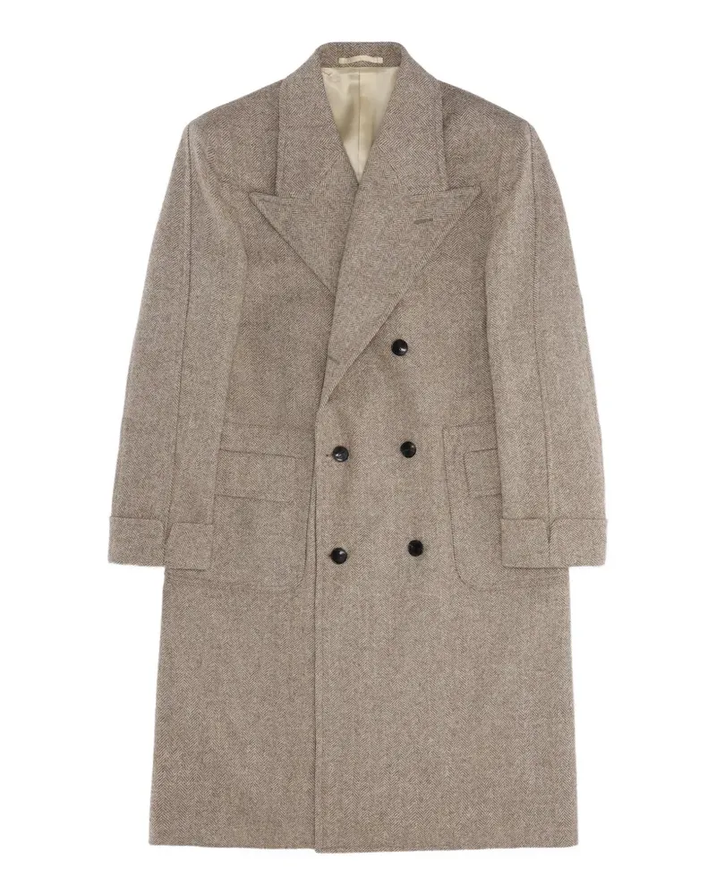 Fortela Bogart double-breasted herringbone coat - Nude Nude