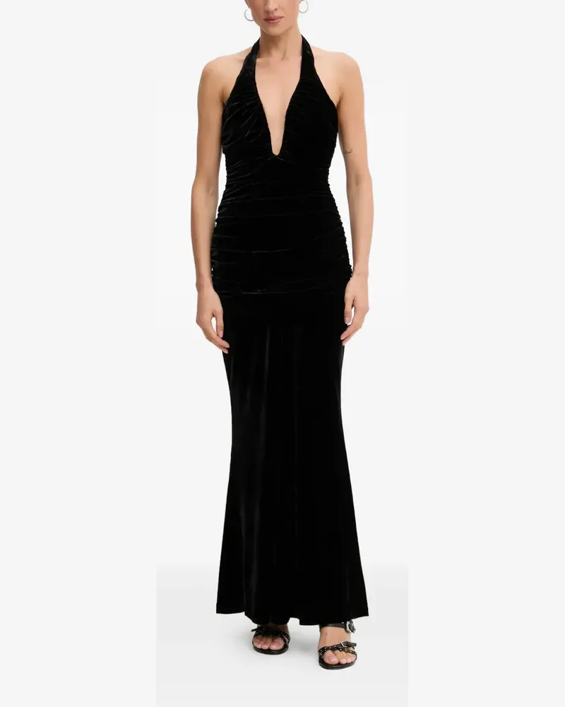 Bardot Elvira halter-neck gathered maxi dress - Schwarz Schwarz