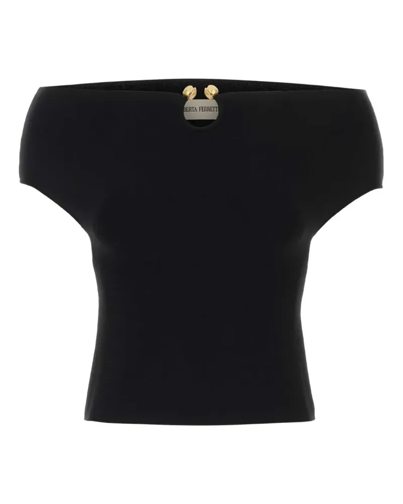 Alberta Ferretti off-shoulder hardware-detail top - Schwarz Schwarz