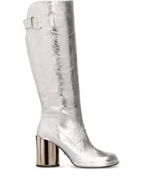 AMI Paris Stiefel mit Schnalle Silber