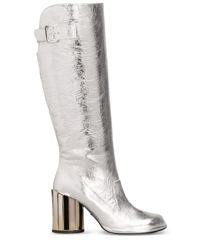 AMI Paris Stiefel mit Schnalle - Silber Silber