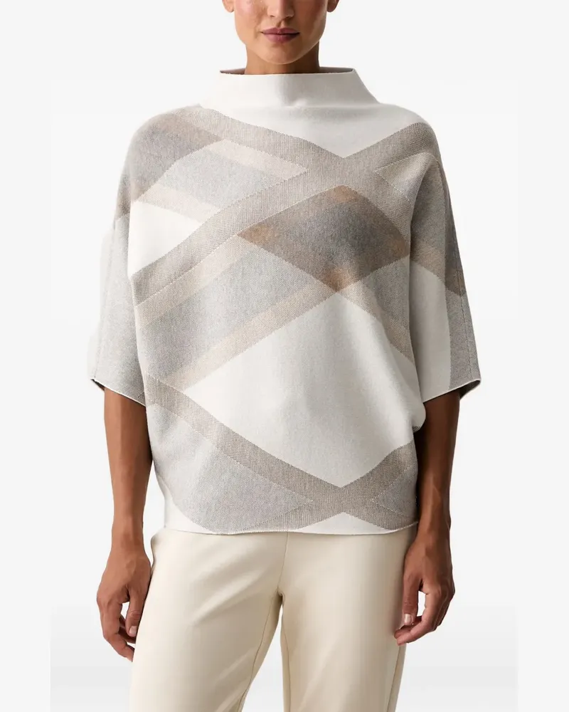 Joseph Ribkoff checked high-neck sweater - Weiß Weiß
