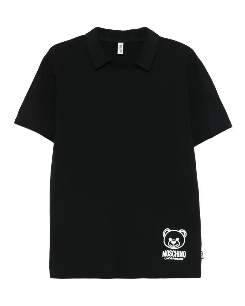 Moschino Teddy T-Shirt mit Poloshirtkragen - Schwarz Schwarz