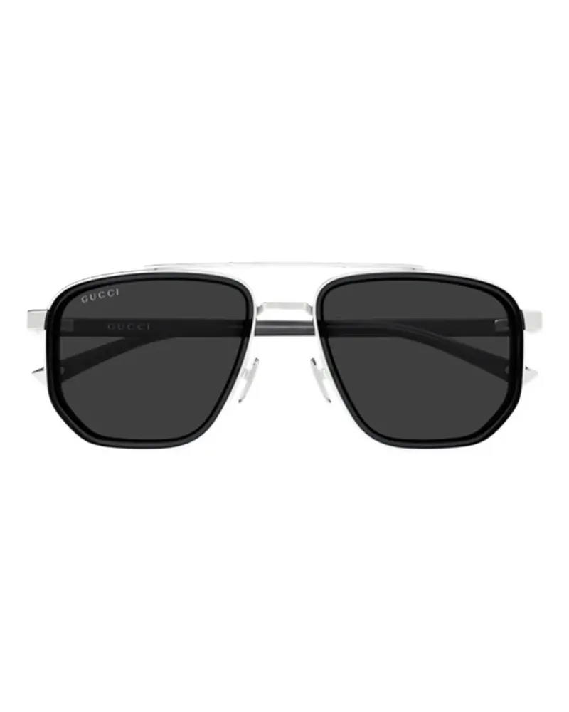 Gucci Sonnenbrille mit geometrischem Gestell - Silber Silber