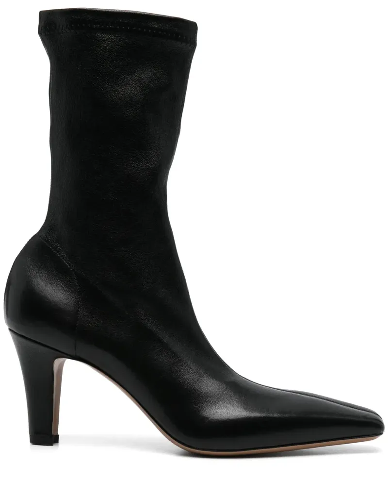 Paris Texas Stiefel aus Leder 80mm - Schwarz Schwarz