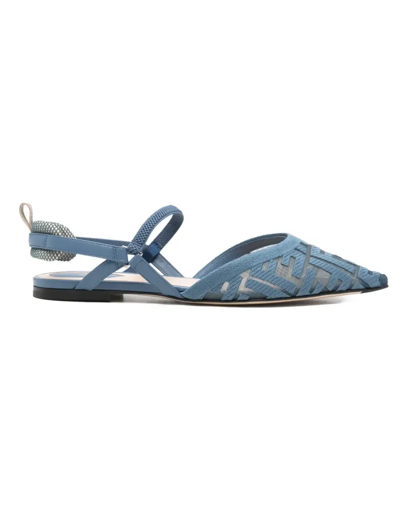 Fendi FF-motif slingback pumps flats - Blau Blau