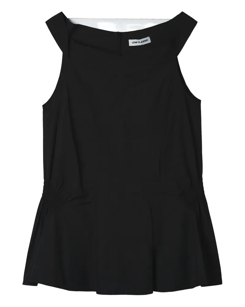 LOW CLASSIC shirred top - Schwarz Schwarz