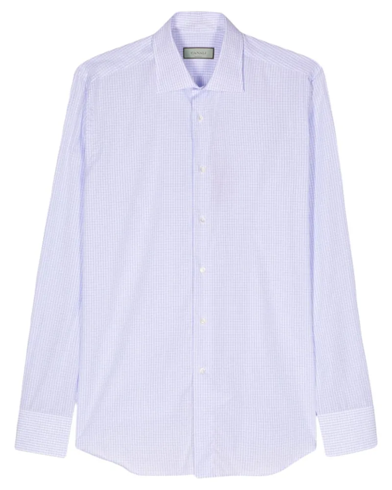 Canali Kariertes Hemd - Blau Blau