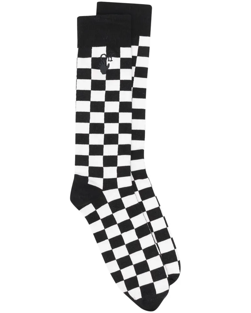 OFF-WHITE Socken mit Schachbrett-Karo - Schwarz Schwarz