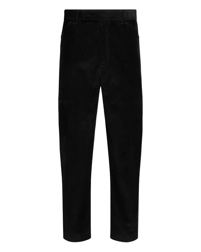Thom Browne Chino mit verdecktem Verschluss aus Cord - Schwarz Schwarz