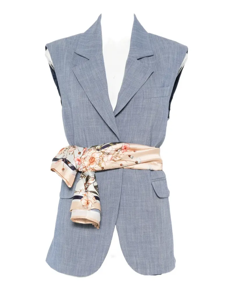 Liu Jo scarf-belt sleeveless waistcoat - Blau Blau