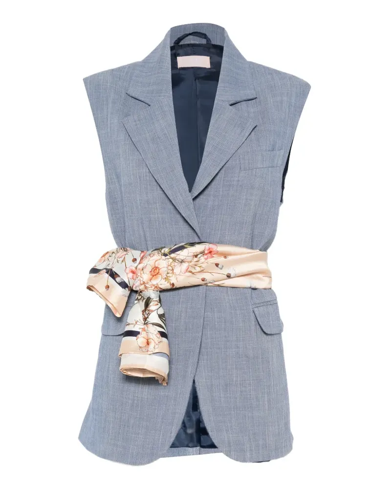 Liu Jo scarf-belt sleeveless waistcoat - Blau Blau