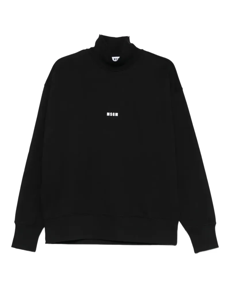 MSGM logo-detail high-neck sweatshirt - Schwarz Schwarz