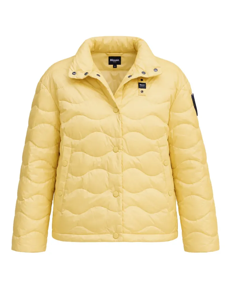 Blauer Lamartine Jacke mit Wellensteppung - Gelb Gelb