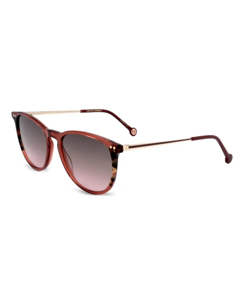 Carolina Herrera New York tortoiseshell-effect round-frame sunglasses - Braun Braun