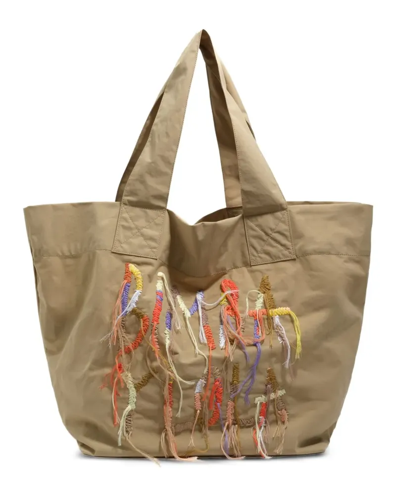 BIMBA Y LOLA Schultertasche mit Logo-Stickerei - Nude Nude