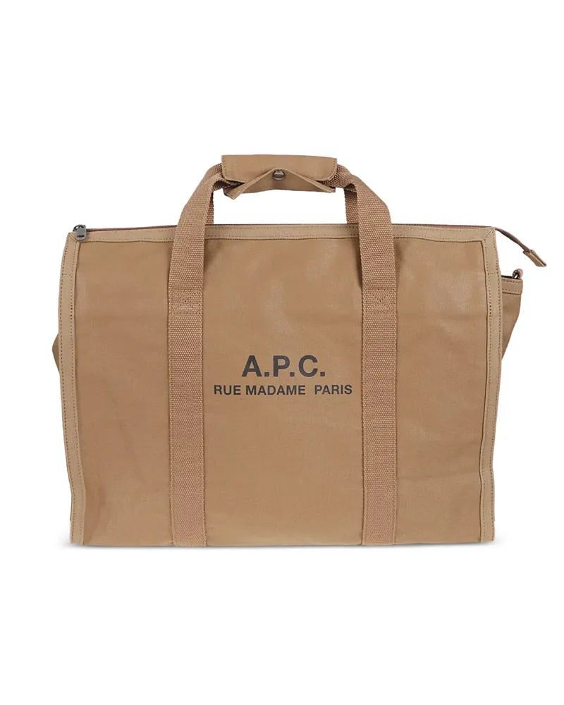 A.P.C. Recuparation logo-print holdall - Nude Nude