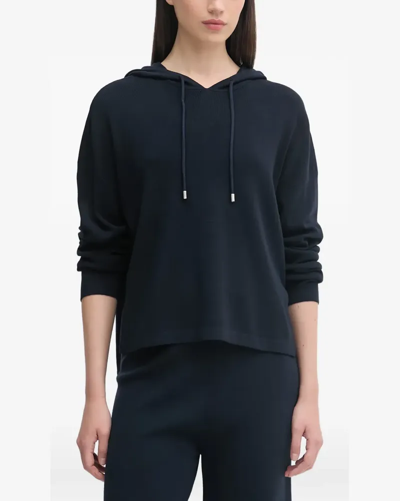 Benetton drawstring-hood side-slit hoodie - Blau Blau