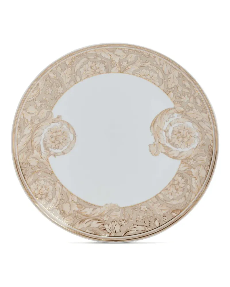 Versace Barocco Floral Teller (28cm x 28cm) - Weiß Weiß