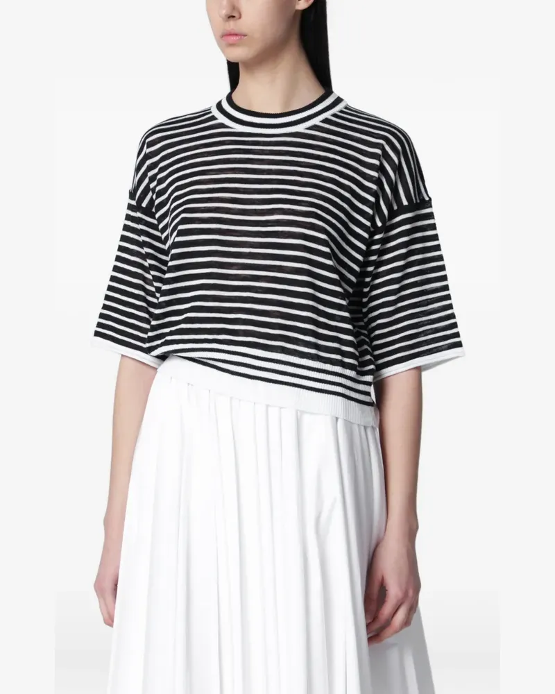 Roberto Collina striped crew-neck t-shirt - Schwarz Schwarz