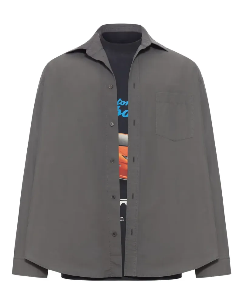 Balenciaga x Automobili Lamborghini Popeline-Hemd im Layering-Look - Grau Grau