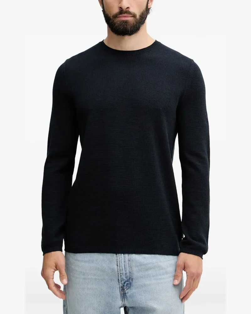 Marc O'Polo waffle-knit long-sleeve sweater - Blau Blau