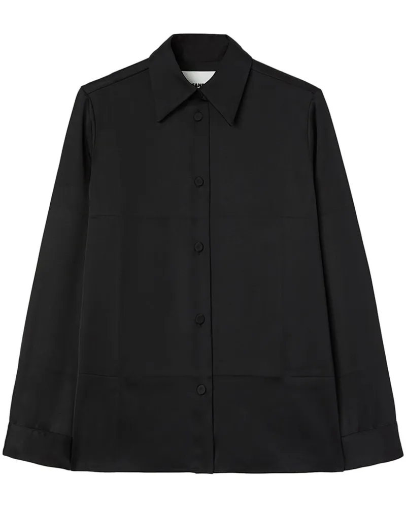 Jil Sander Hemd mit spitzem Kragen - Schwarz Schwarz