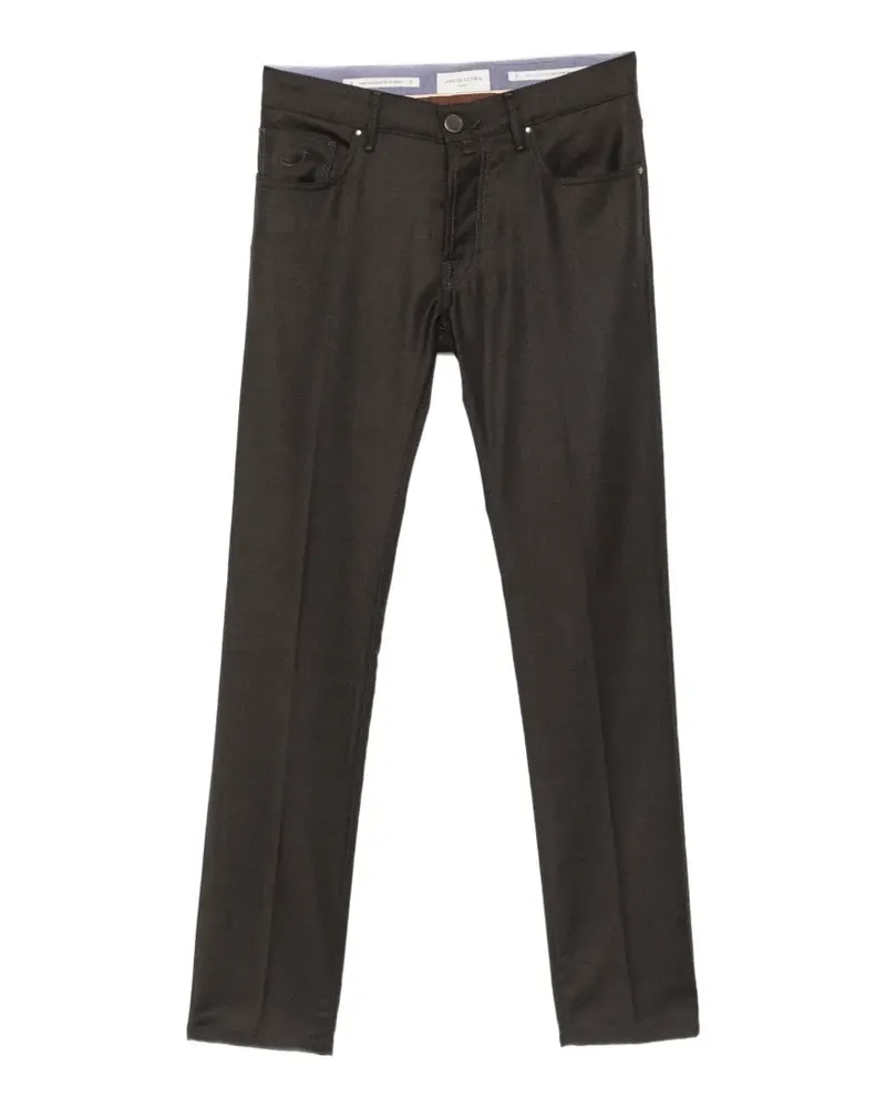 Jacob Cohën pressed-crease trousers - Braun Braun