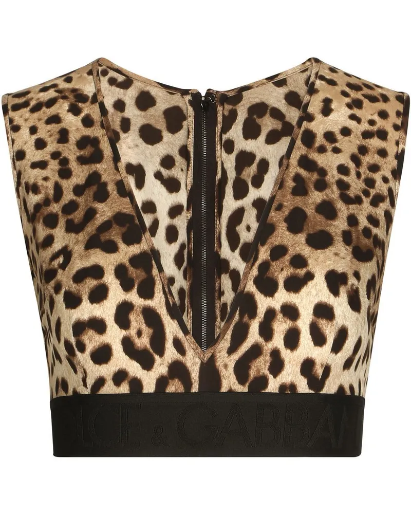 Dolce & Gabbana Cropped-Top mit Leoparden-Print - Braun Braun