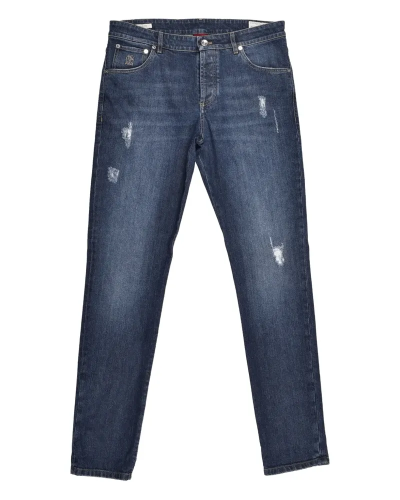 Brunello Cucinelli Jeans im Distressed-Look - Blau Blau