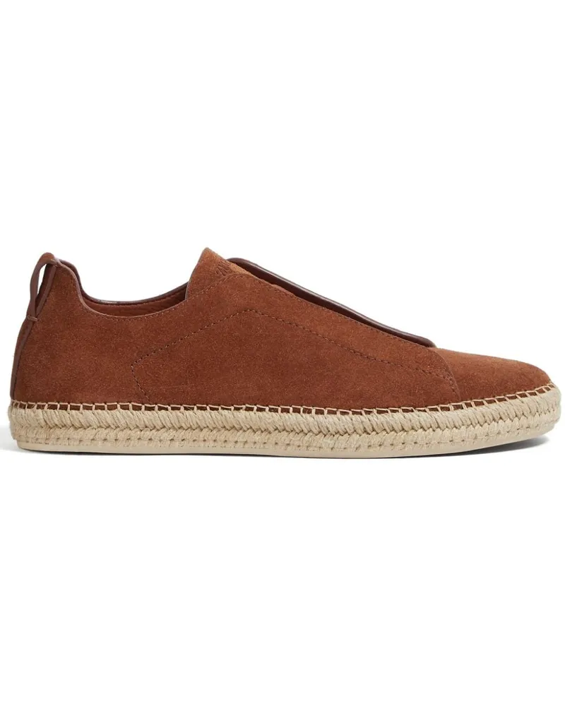 Ermenegildo Zegna Triple Stitch Espadrilles aus Wildleder - Braun Braun